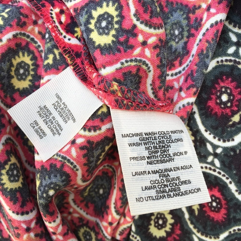 Rachel Roy Boho Scoop Neck Back Zippered Long Sleeve Tunic Top Large - Picture 7 of 7